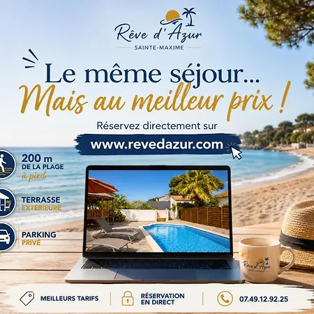 Rêve D'azur De La Nartelle - Maxime - 2 - Piscine Partagée - Parking- Barbecue Hébergement de vacances Sainte-Maxime